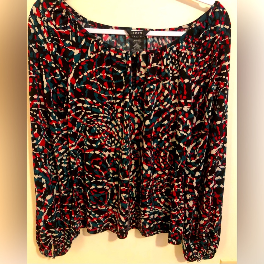 George Stretch Ladies Top, Black print